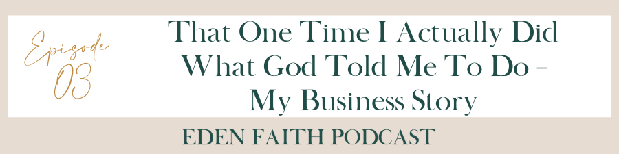 Episode 03: That One Time I Actually Did What God Told Me To Do – My Business Story